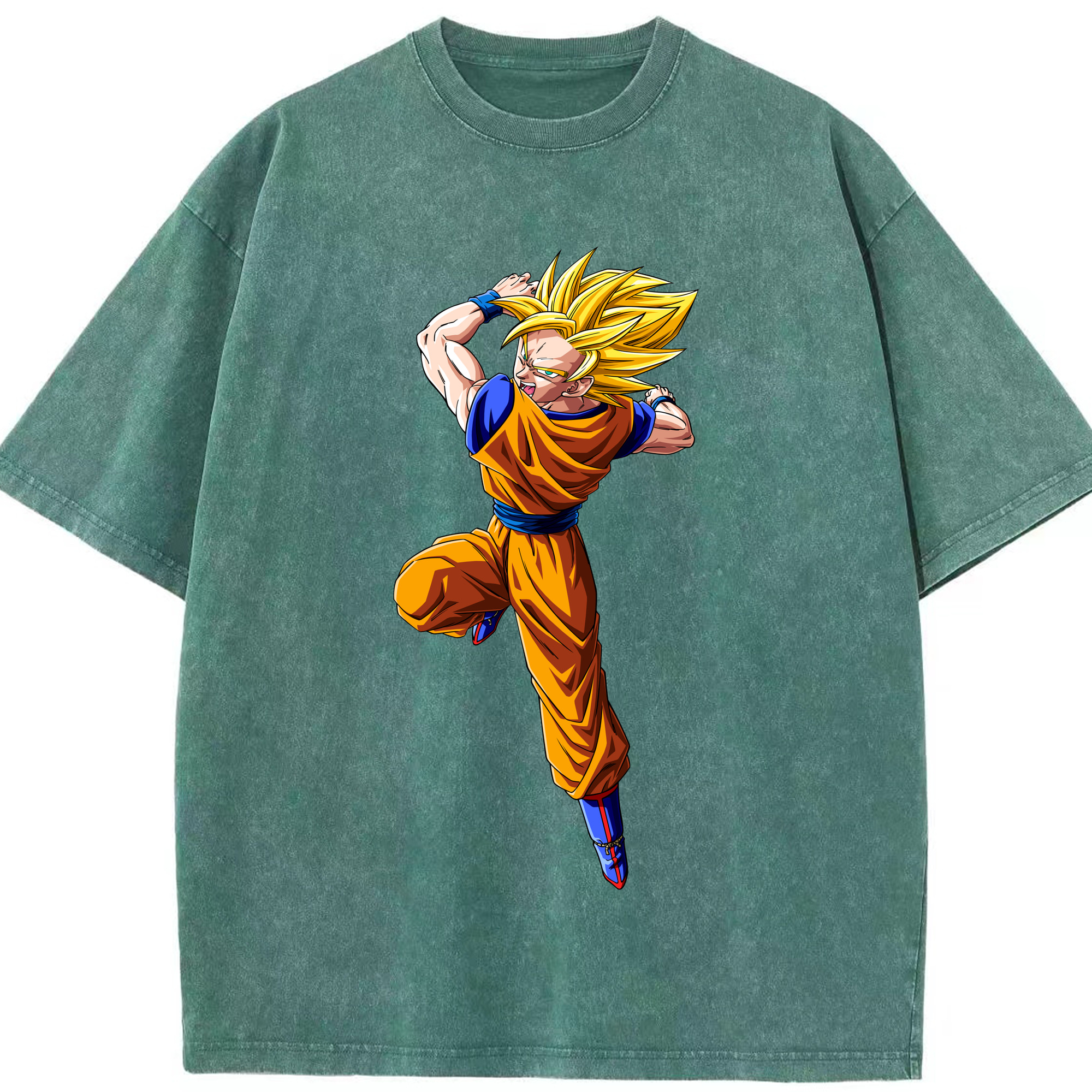 （画像用） ドラゴンボール 孫悟空（そん ごくう）Son Goku カカロット DRAGON BALL Kakarotto 綿100% ヴィンテージ風 半袖Tシャツ（フロントプリント）